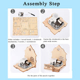 MPIUET 3D Wooden Wind-up Music Box Puzzles, Clockwork Musical Mechanism Movement Little House, 3D Jigsaw Teaser Puzzles, Log Cabin DIY Wood Model Kits for Adults MPIUET