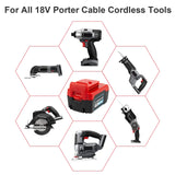 Futurebatt [1-Pack] High-Output 6000mAh [Lithium-Ion Type] 18V PC18B Battery for Porter Cable 18-Volt Battery PC18B PC18BL PCC489N PC18BLEX..., Only Can Charged with Charger PCXMVC PCLMVC (Not PCMVC) Futurebatt