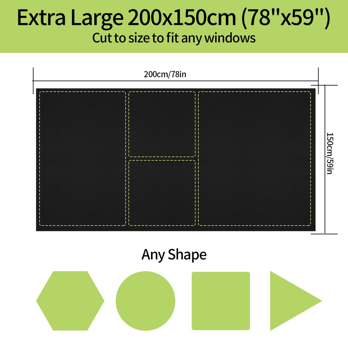 Blackout Blind Curtains, Portable 100% Blackout Shades, 78" x 59" Black Out Blinds for Window, TemporaryWindow Cover with Hook and Loop Tape for Travel Bedroom Nursery Cars RUGLAMZHIP