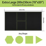 Blackout Blind Curtains, Portable 100% Blackout Shades, 78" x 59" Black Out Blinds for Window, TemporaryWindow Cover with Hook and Loop Tape for Travel Bedroom Nursery Cars RUGLAMZHIP