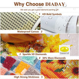 DIADAY Diamond Painting Kits Deer, DIY Diamond Art Kits for Adults Beginners, 5D Full Drill Round Gem Art Diamond Dots Craft Home Wall Decor Gift 12 x 12 Inches DIADAY
