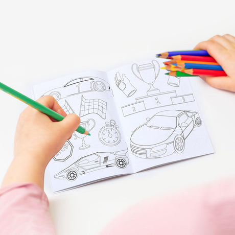 Spakon 48 Pcs Race Car Coloring Books Mini Bulk Racecar Party Favors Race Car Color Books Birthday Decorations Small Activity Book Pages for Racecar Goodie Bags Wheels Theme Birthday Supplies (Car) Spakon