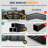 Metal Carport 12x20ft Heavy-Duty | Military-Grade Reinforced Garage Kits with Steel Roof & Hurricane | 550lbs/Sq.Ft Snow/RV/Camper/Truck/Tractor Shelter K Knowbody