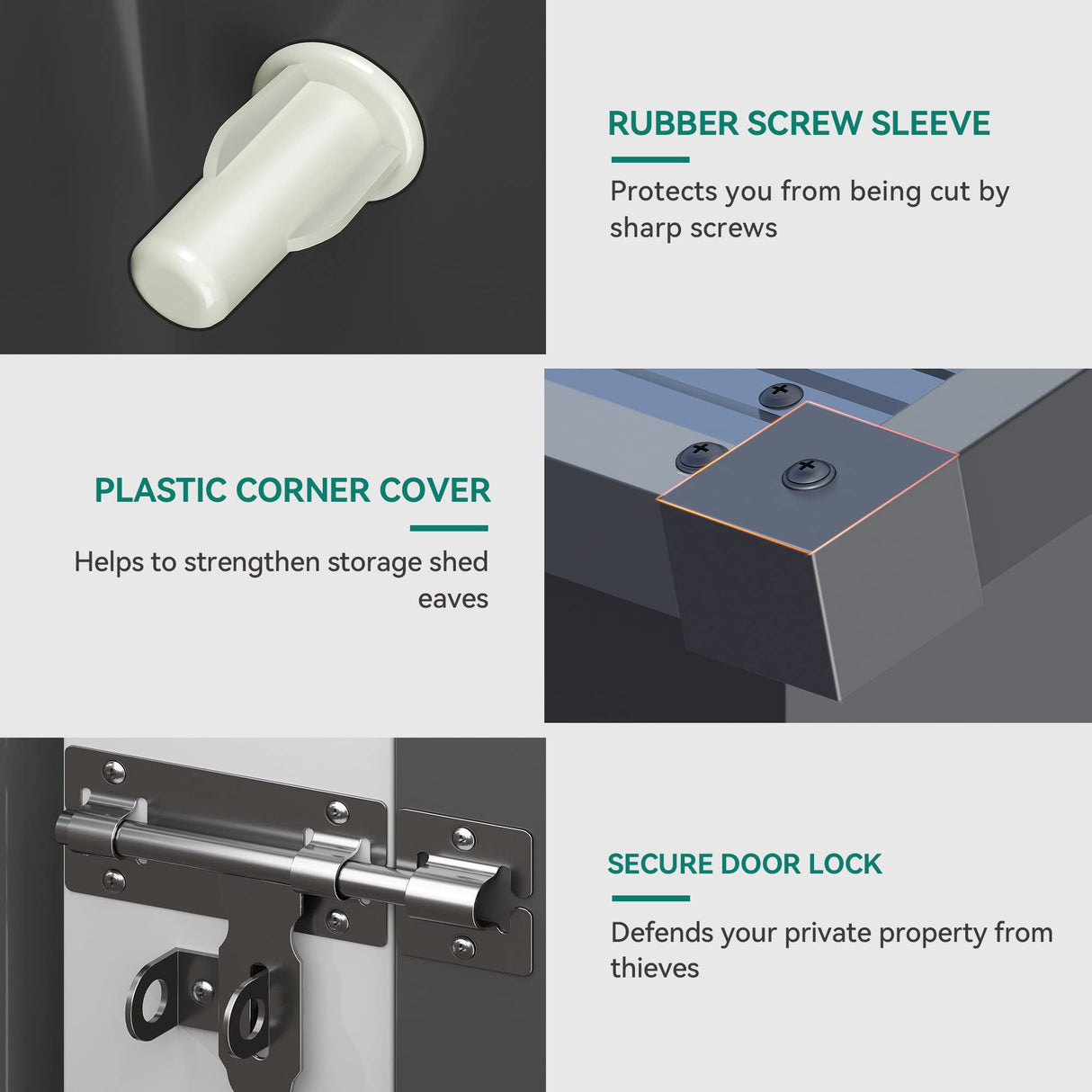 DWVO Outdoor Storage Shed 5 x 3FT, Heavy Duty Metal Tool Sheds Storage House with Lockable Door & Air Vent for Garden, Patio, Lawn to Store Bike, Garbage Can, Lawnmower, Dark Gray DWVO