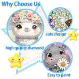 4 Pack Cartoon 5D Diamond Art Kits for Kids,Cute Animals DIY Painting Art Kit for Kids Ages 4-8-12 Mosaic Kits,Diamond Art Painting Craft Kits,Gem Art Full Drill Diamond Dots for Children Gifts 6x6In Canrichshop