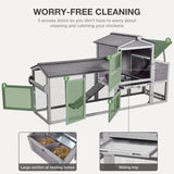 MEDEHOO 80in Chicken Coop with Wheels - Expandable Large Waterproof Chicken House for Outdoor with Nesting Box, Leakproof Pull-on Tray, and UV-Resistant Roof MEDEHOO