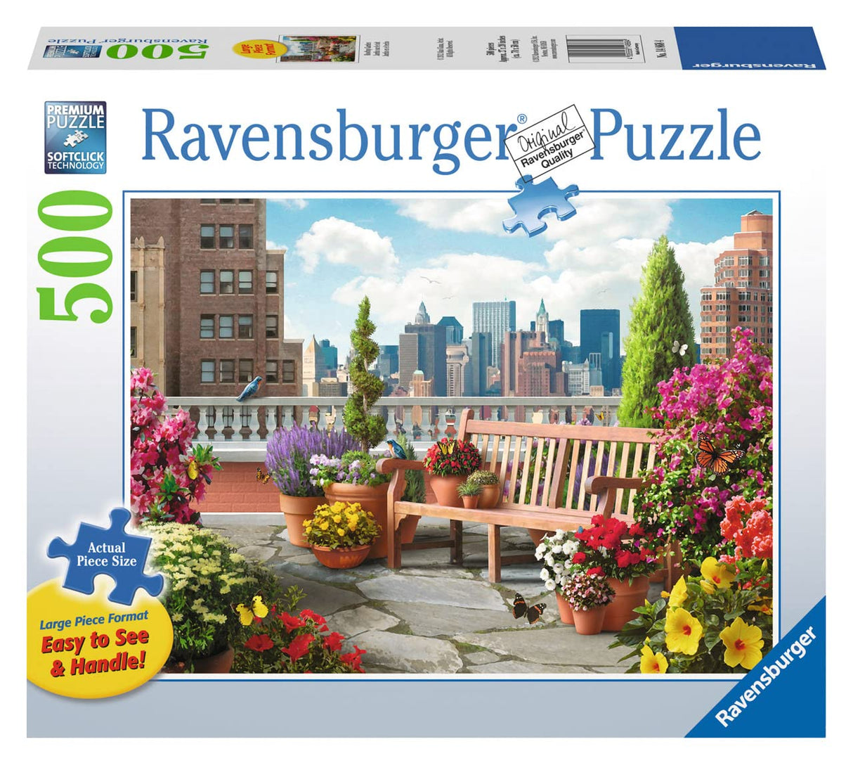 Ravensburger Rooftop Garden Jigsaw Puzzle | 500 Large, Unique Pieces | Premium Quality with Softclick Technology | Ideal for Adults & Kids Ravensburger