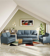 Welzona Loveseat Sofa, 51" Small Sofa Couch for Bedroom, Comfy Teddy Love Seat, Tool-free Setup Sofas for Living Room, All-wood Small Couches for Small Spaces, Small Couch No Pillow Include, Blue Grey Welzona