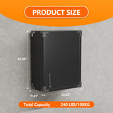 Aobabo Metal Wall Cabinet with Door, Lock and Adjustable Shelf, Metal Hanging Cabinet, Steel Garage Storage Cabinet for Home, Office and Kitchen, Black Aobabo