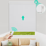 Allesin Motorized Roller Blinds with Remote Control for Windows, Blackout Smart Roller Shade, Battery Powered Electric Smart Blind for Home & Office(White,H72 x W35) Allesin