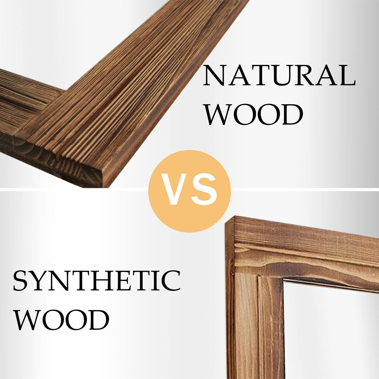 Emaison 16 X 12 Inch Rustic Wood Framed Wall Mirror with Hanging Rope for Farmhouse Decor, for Entryway, Bedroom, Bathroom, Dresser, Brown EMAISON