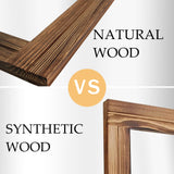 Emaison 16 X 12 Inch Rustic Wood Framed Wall Mirror with Hanging Rope for Farmhouse Decor, for Entryway, Bedroom, Bathroom, Dresser, Brown EMAISON