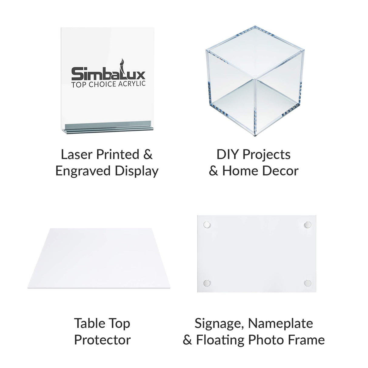 SimbaLux Acrylic Sheet Clear Cast Plexiglass 12" x 24" Long Panel 1/8" Thick (3mm) Transparent Plastic Plexi Glass Board with Protective Paper for Signs, DIY Display Projects, Craft, Easy to Cut SimbaLux