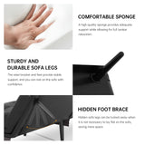 AWQM Convertible Futon Sofa Bed, 70" Futon Sofa Bed, Adjustable Futon Couch, Faux Leather Futon Sofa Couch, Comfy Futon Couch Bed with 2 Square Pillows, for Living Room, Apartment, Office (Black) AWQM