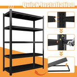Vaernevy 35.4” W Garage Shelving Units, 5 Tier Metal Shelving Heavy Duty, Adjustable Shelves for Garage Storage, 2500lbs Industrial Metal Shelf Unit for Basement/Warehouse/Shop Vaernevy