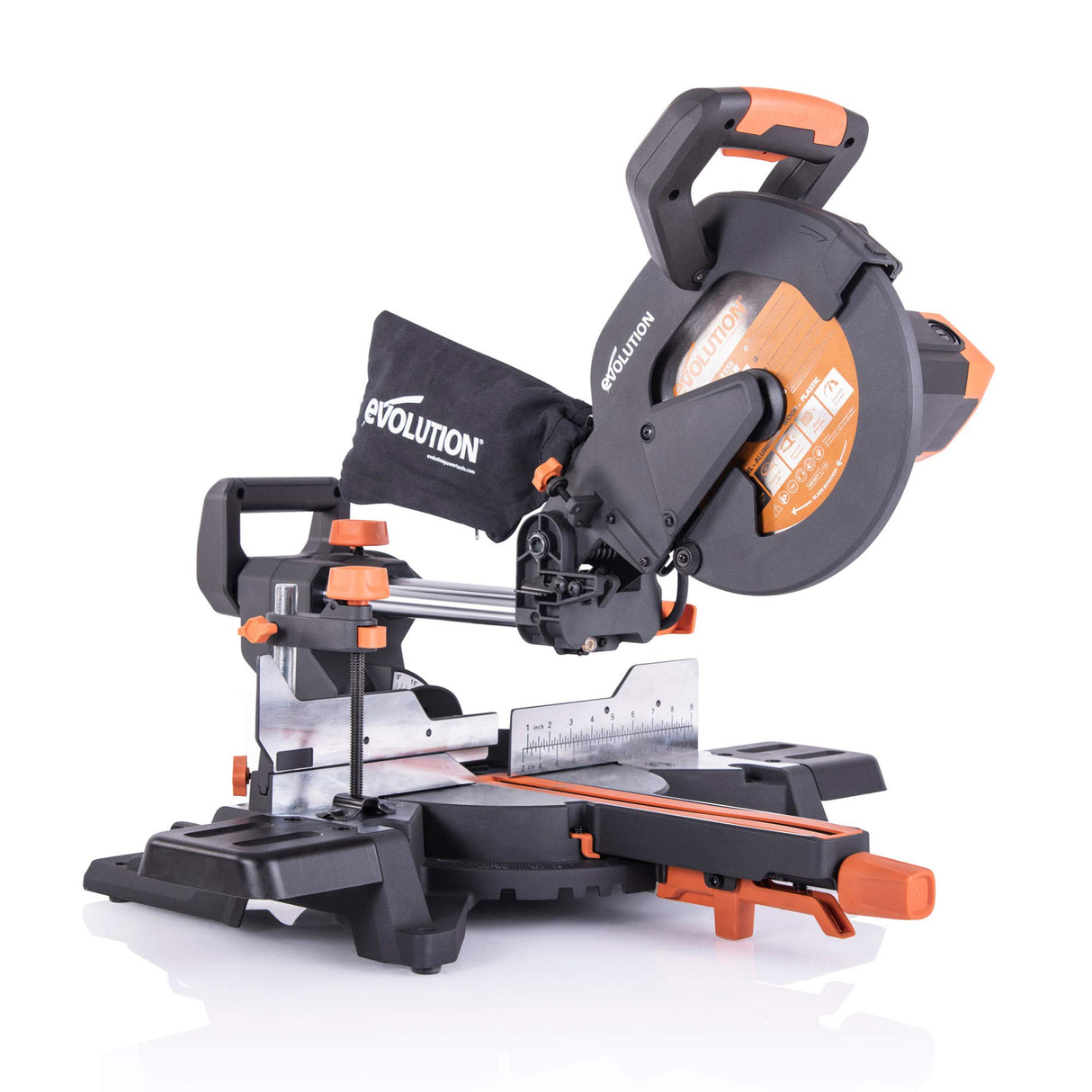 Evolution Power Tools R255SMS+ PLUS 10-Inch Sliding Miter Saw Plus Multi-Material Multi-Purpose & Power Tools EVOMS1 Miter Saw Stand Compact & Evolution