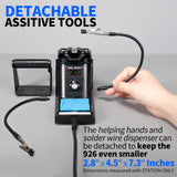 YIHUA 926 III 60W Digital Display Soldering Iron Station Kit w 2 Helping Hands, 6 Extra Iron Tips, Lead-Free Solder, Solder Sucker, S/S Tweezers, °C/ºF Conversion, Auto Sleep & Calibration Support YIHUA