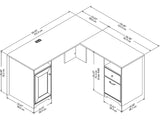 Bush Furniture Cabot L Shaped Computer Desk in White | Corner Table with Drawers and Storage for Personal Home Office Workspace Bush Business Furniture