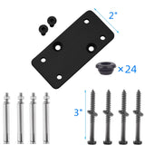 Senmit Cable Railing Post - Stainless Steel Square Fence Post for Deck Cable Railing System, Flat Top 42"x2"x2" - 12 Holes Level Pre-Drilled, Matte Black Senmit