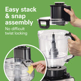 Hamilton Beach Stack & Snap Food Processor and Vegetable Chopper, BPA Free, Stainless Steel Blades, 14 Cup + 4-Cup Mini Bowls, 3-Speed 500 Watt Motor, Black (70585) Hamilton Beach