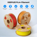 DEEPLEE PLA+ 1.75mm 3D Printer Filament, PLA Plus with Dimensional Accuracy +/- 0.02mm, Higher Strength and Toughness, Neatly Wound, No Clogging, Fits for Most FDM 3D Printers, 1KG Black Deeplee