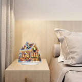 AIBOERL 5D Diamond Art Ornaments Kits, House DIY Diamond Art Painting Desktop Ornament, Special Shaped Crystal Diamond Art Painting Tabletop Home Office Decor AIBOERL