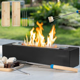 Tabletop Fire Pit with Smores Kit, Table Top Firepit Smores Maker, Portable Outdoor Fireplace Tabletop Decor Home Patio Balcony Backyard Gifts for Mom Dad Men - White Elephant Unique Gift, Black HRANBOTY