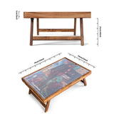 Tektalk Jigsaw Puzzle Table with LED Light, Jigsaw Puzzle Board with Folding Legs and Cover, Wooden Plateau with 5 Adjustable Angles, for Puzzle Storage, for Up to 1000 Pieces Tektalk