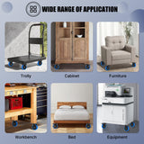 Humagineer 5 Inch Casters Wheel Set of 4, 2200 Lbs Heavy Duty Casters, Safety Locking Industrial Casters with Brake, No Noise Plate Wheels for Cart, Workbench, Furniture (Free Hardware Kits) Humagineer