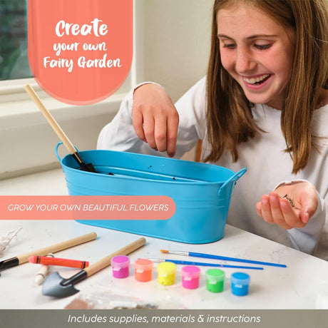 BRYTE Light Up Unicorn Terrarium Kit for Kids - Multicolor - Paint Set & Fairy Lights - Little Girl Crafts - Fairy Garden Kit with Gardening Tools for Kids Ages 4–12 BRYTE