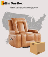 GarveeHome Power Recliner Chair - Heat and Massage, Adjustable Electric Recliner Ergonomic PU Leather Single Sofa, Tall Back, Padded Seat, Lazy Chair for Living Room GarveeHome