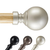 Deconovo 48-84 Inch Heavy Duty Curtain Rods, 1 Inch Diameter Splicing Curtain Rods for Windows, Decorative Grey and Wood Curtain Rods with Round Ball Finals Deconovo