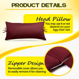 MAGIC ELEPHANT Egg Chair Cushion, Memory Foam Indoor Outdoor Hanging Egg Chair Cushion Replacement, Patio Basket Swing Cushion with Headrest (Red) MAGIC ELEPHANT