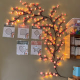 Cherry LED Tree Branch Lights for Wall, Cherry Blossom Willow Vine Twig Decor Garland with 72 LED Lights and Remote,8 Lighting Modes,Christmas Decorations Indoor for Home Wall Door Window (63inch) BomKra