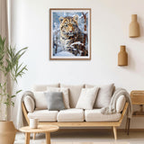 FUKVHIL Paint by Numbers for Adults, Leopard Animal Snow Scene, Paint by Number on Canvas, DIY Oil Painting for Gift Home Wall Decor, 40x50cm, Without Frame FUKVHIL