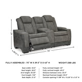Signature Design by Ashley Next-Gen DuraPella Modern Faux Leather Power Reclining Loveseat with Console & Adjustable Headrest, Gray Signature Design by Ashley