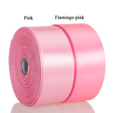 YASEO 1 1/2 Inch Flamingo Pink Solid Satin Ribbon, 50 Yards Craft Fabric Ribbon for Gift Wrapping Floral Bouquets Wedding Party Decoration YASEO
