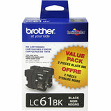 Brother LC61BK 2 Pack Black -Ink Cartridges Brother