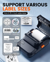 Ponek Label Maker Machine with Tape, M100 Bluetooth Label Printer, Versatile App with 1000 Icons and 300 Templates, 2 Inch Address Label Maker for Small Business, Office, Home, School, Black Ponek