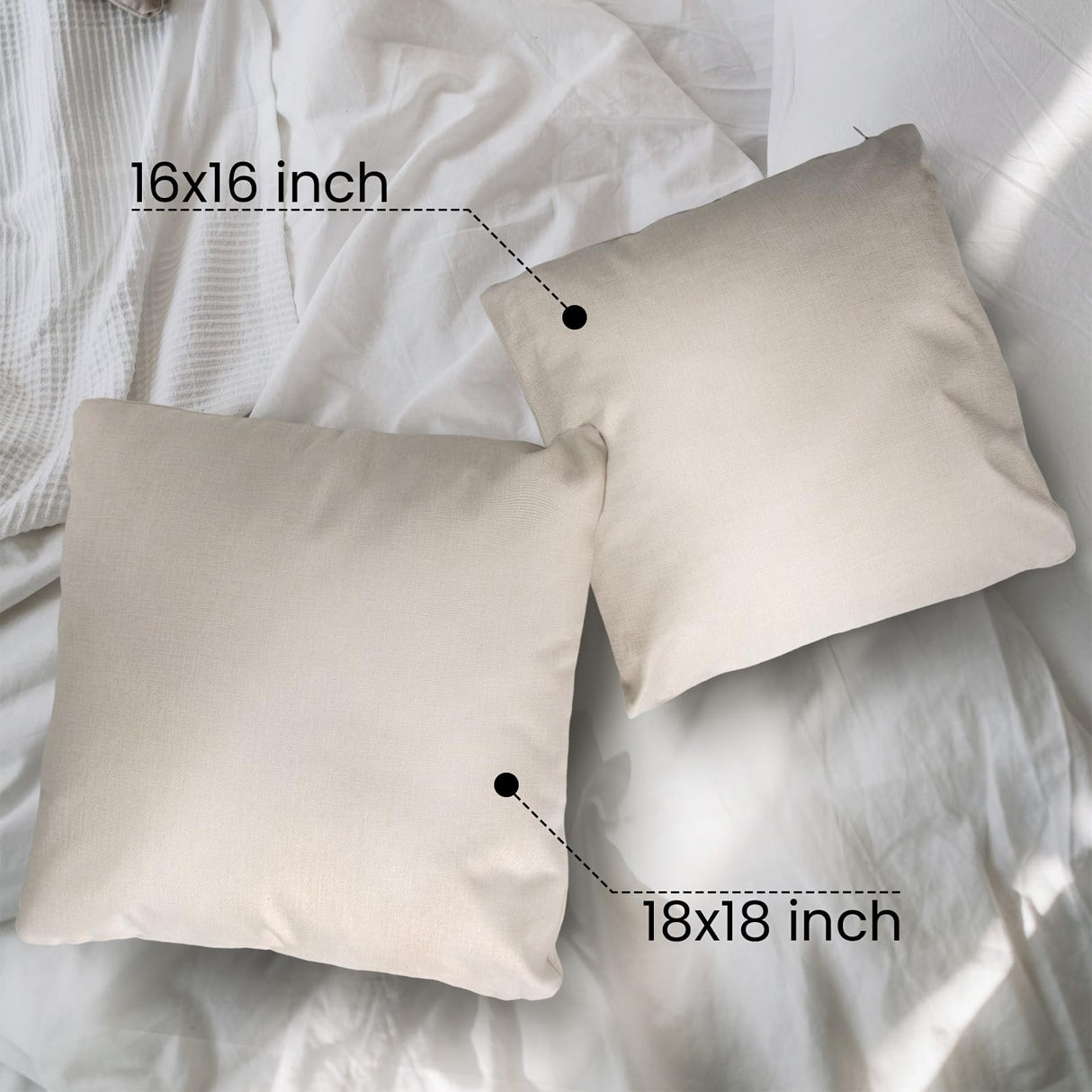 TopTie 4 PCS Sublimation Pillow Covers Blank with Pocket, Book Small Items Storage 18 x 18 Inches Linen Pillow Case TopTie