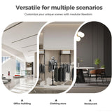 Nuipesn L Shape Reception Desk with Counter, Modern Front Desk Reception Counter with Keyboard Tray, Lockable Drawer and Storage Shelves for Office, Retail, Salon(White+Gray/Left, 63" L*24" W*39" H) Nuipesn