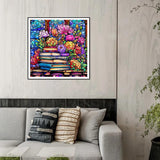 Stalente Diamond Painting Kits for Adults, 5D DIY Diamond Art Kits for Beginners Round Full Drill Diamond Painting for Home Wall Decoration Gift 12×12inch, Stained Glass Book Flower Stalente