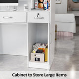 LEADZM H-Shaped Reception Desk with Counter, Front Desk with Lockable Drawers & Adjustable Shelf, Retail Checkout Counter for Beauty Salon Office (White) LEADZM