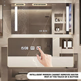 LUTHXAY Bathroom Vanity Set, Floating Bathroom Vanity with Single Sink, Solid Wood Bathroom Vanity Includes Smart Anti-Fog Mirror & Integrated Sink & Countertop, Large Capacity Mirror Cabinet (36IN) LUTHXAY