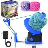 Yarn Winder, Electric Yarn Ball Winder for Crocheting, Efficiently Cake with Strong Tension Adjustable Speed Up to 13 oz, Automatic Spinner Wool for Knitting Enthusiast (Blue) Zappyway