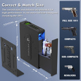 Biometric Slider Handgun Gun Safe for Home Nightstand,Cloakroom, Desk,Bed Side,Truck, Artemis Auto Sliding Door Hand Gun Safe for Pistol Unlock Fingerprint，Digital PIN，Key Access Artemis