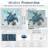 DIADAY Sea Turtles Diamond Painting Kit, Diamond Art Kits for Adults, 5D Full Round Drill Turtles Diamond Art Painting, DIY Gem Craft Arts Home Wall Decor Gift 12 x 12 Inches DIADAY