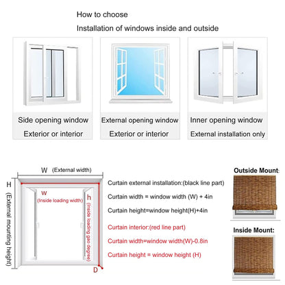 HIAPES Customisable Bamboo Blinds for Outdoor Spaces - Carbonised Brown Sun Protection Shades - WoodArtSupply