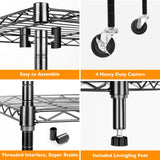 BolDuck 6 Tier Storage Shelves with Wheels, 2100lbs Capacity Heavy Duty Shelving Units, 14x36x75inch Adjustable Metal Shelf Wire Shelving Rack for Garage, Kitchen, Office, Black BolDuck