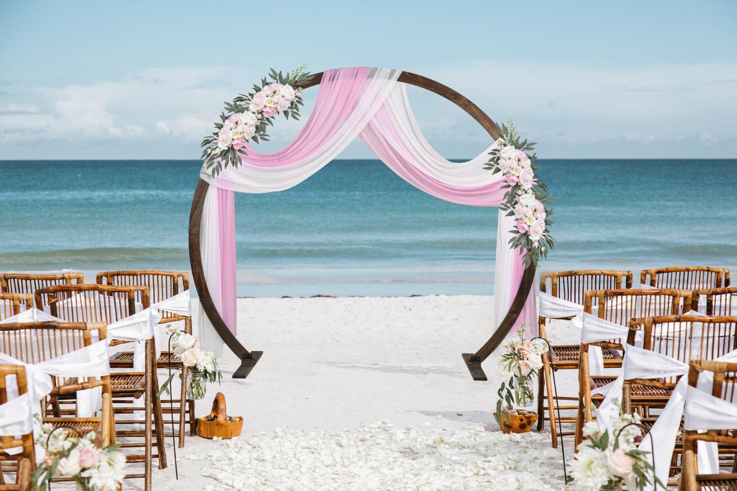 DearHouse Wooden Wedding Arch, 7.9FT Round Wood Arch Arches Backdrop Stand for Wedding Ceremony Birthday Party Bridal Shower Anniversary Candy Tables Decoration(6.9ftx7.9ft) - WoodArtSupply